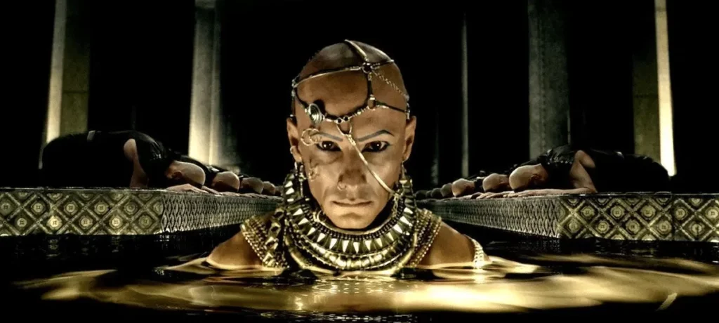 Rodrigo Santoro representando Xerxes I no filme 300