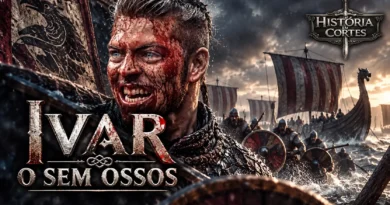 Representação de Ivar, o Sem Ossos, líder viking associado ao Grande Exército Pagão no século IX