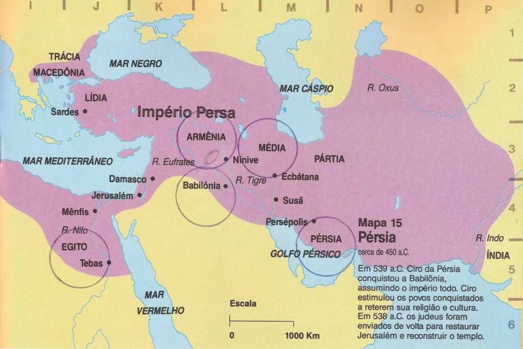 Mapa do império Persa