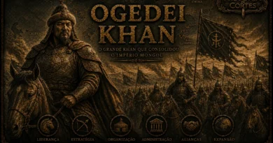 Ogedei Khan em arte histórica no estilo cinematográfico do História em Cortes