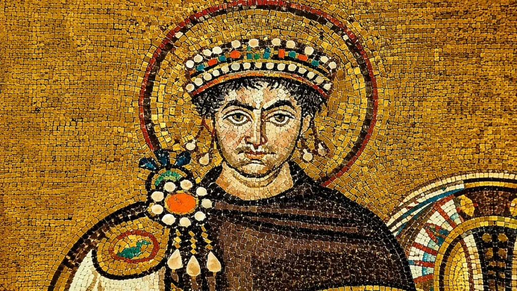 Mosaico de Justiniano I, imperador bizantino do século VI