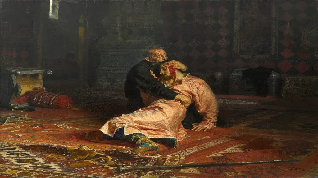 Ivan, o Terrível e o Seu Filho Ivan em 16 de Novembro de 1581