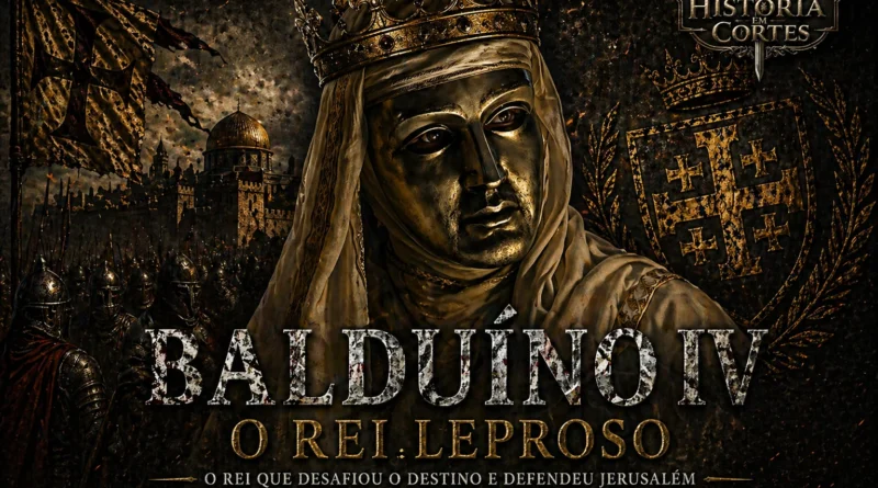 Balduíno IV, o rei leproso de Jerusalém, retratado com máscara metálica durante as Cruzadas
