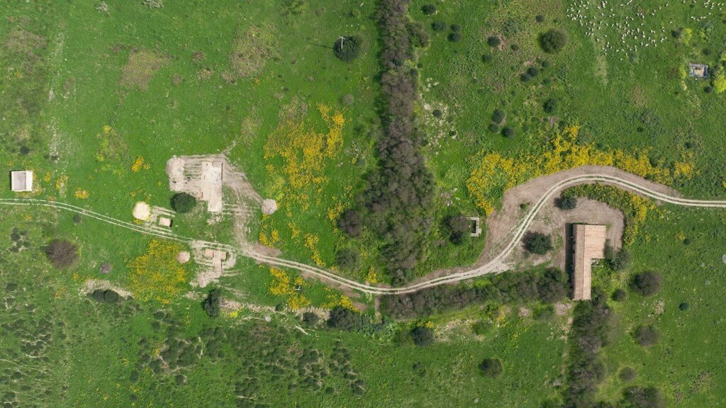 Imagem aérea do sítio arqueológico de Selinunte