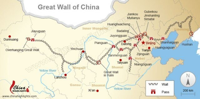 Mapa da Muralha da China 