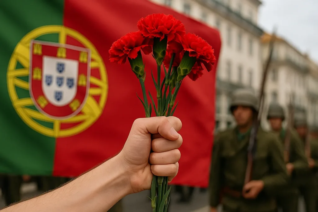 Ilustração Revolução dos Cravos