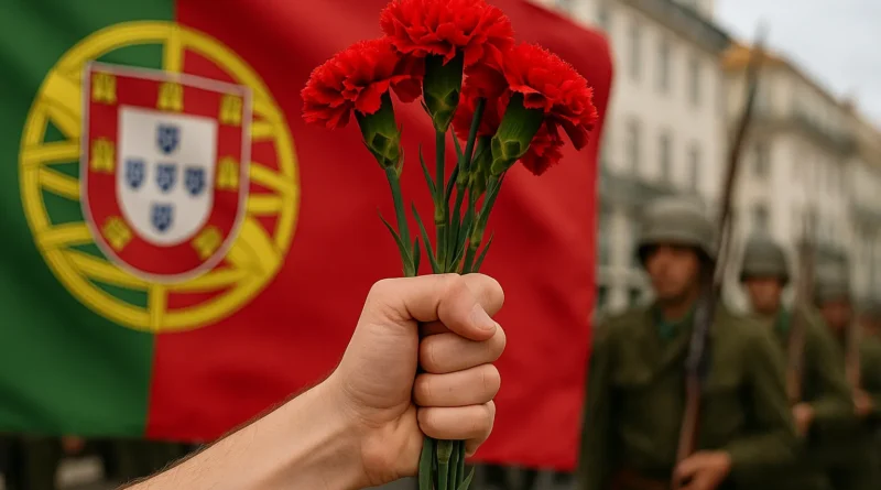 Ilustração Revolução dos Cravos
