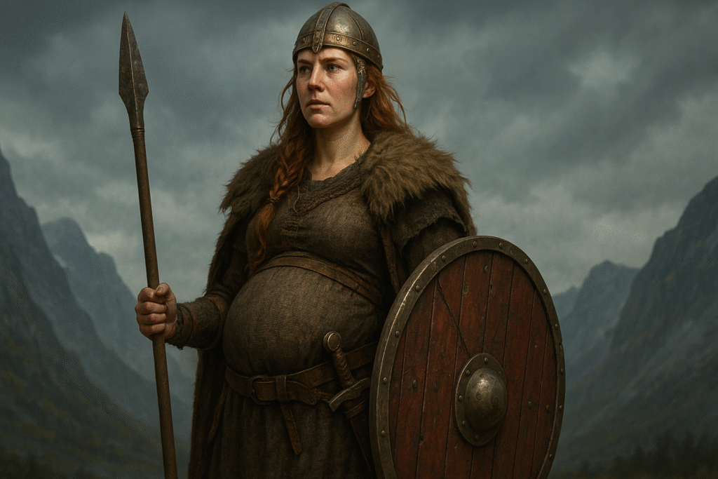 Ilustração Guerreira Viking Grávida