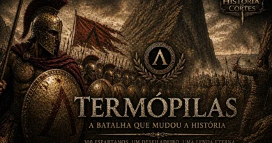 Ilustração da Batalha das Termópilas com espartanos liderados por Leônidas defendendo o desfiladeiro contra o exército persa