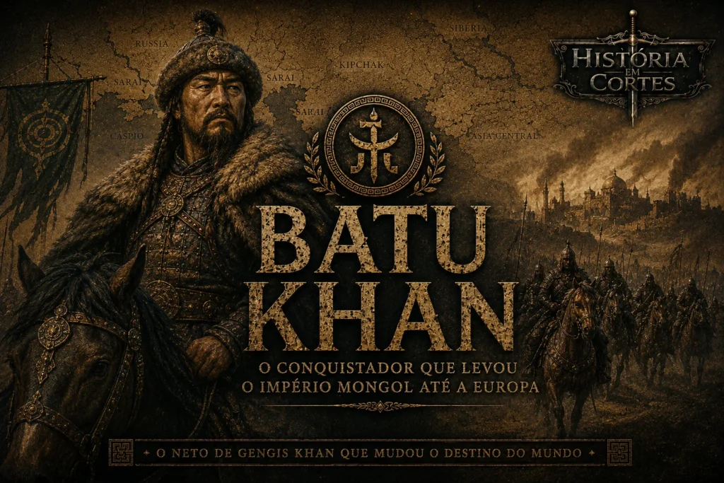 Batu Khan liderando o avanço do Império Mongol rumo à Europa medieval