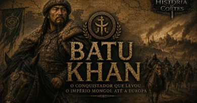 Batu Khan liderando o avanço do Império Mongol rumo à Europa medieval