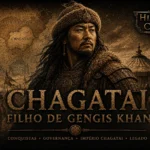 Chagatai: O Filho Esquecido de Gengis Khan que Fundou um Império Chagatai, filho de Gengis Khan, diante do exército mongol e mapa do Império Mongol