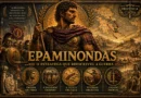 Epaminondas, general tebano que revolucionou a guerra grega antiga e derrotou Esparta na Batalha de Leuctra.