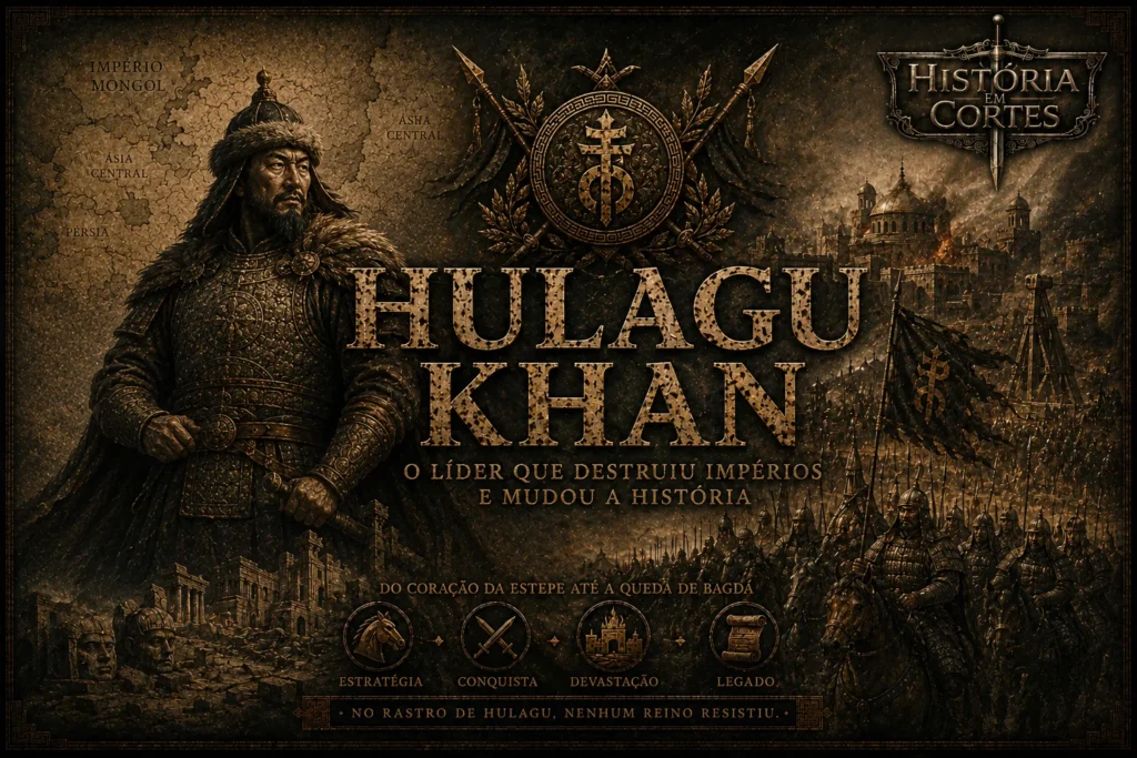 Capa do artigo sobre Hulagu Khan, líder mongol associado à queda de Bagdá e à formação do Ilkhanato.