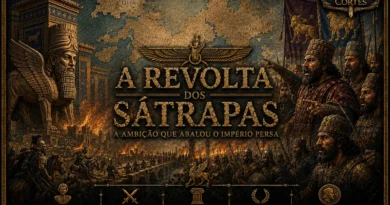 "Representação artística da Revolta dos Sátrapas (366–360 a.C.), grande rebelião dos governadores provinciais contra o poder central do Império Persa durante o reinado de Artaxerxes II."