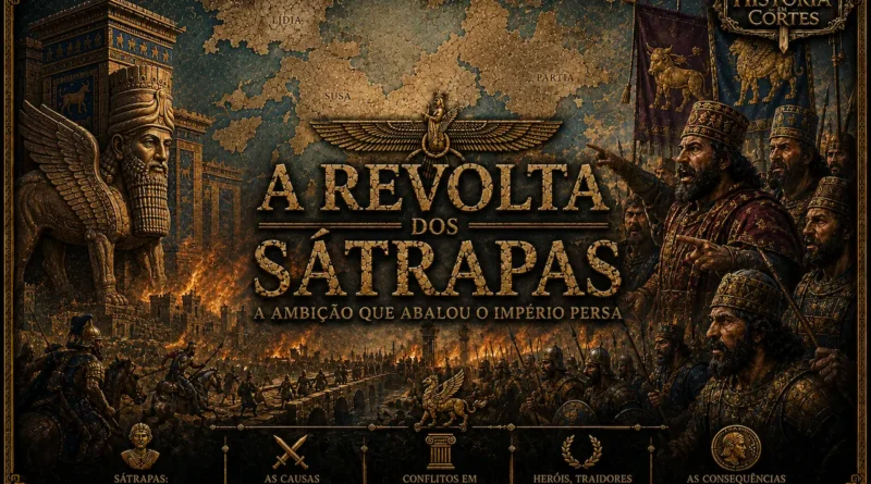 "Representação artística da Revolta dos Sátrapas (366–360 a.C.), grande rebelião dos governadores provinciais contra o poder central do Império Persa durante o reinado de Artaxerxes II."