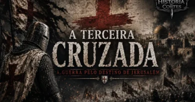 Terceira Cruzada entre cristãos e muçulmanos após a conquista de Jerusalém por Saladino, com destaque para Ricardo Coração de Leão e os exércitos cruzados.