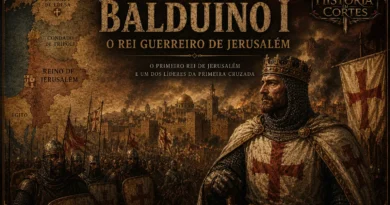 Balduíno I, primeiro rei de Jerusalém, representado diante da cidade durante o período das Cruzadas
