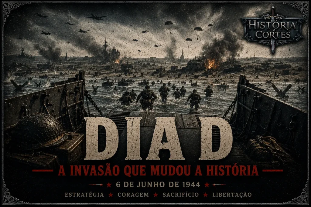 Soldados aliados desembarcando na Normandia durante o Dia D, em 6 de junho de 1944