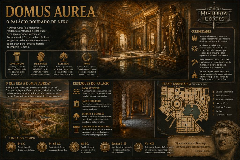 Domus Aurea, o luxuoso palácio do imperador Nero em Roma Antiga – infográfico História em Cortes