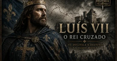 Representação artística do rei Luís VII da França, monarca capetíngio que participou da Segunda Cruzada e governou entre 1137 e 1180.