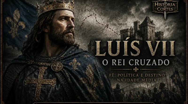 Representação artística do rei Luís VII da França, monarca capetíngio que participou da Segunda Cruzada e governou entre 1137 e 1180.