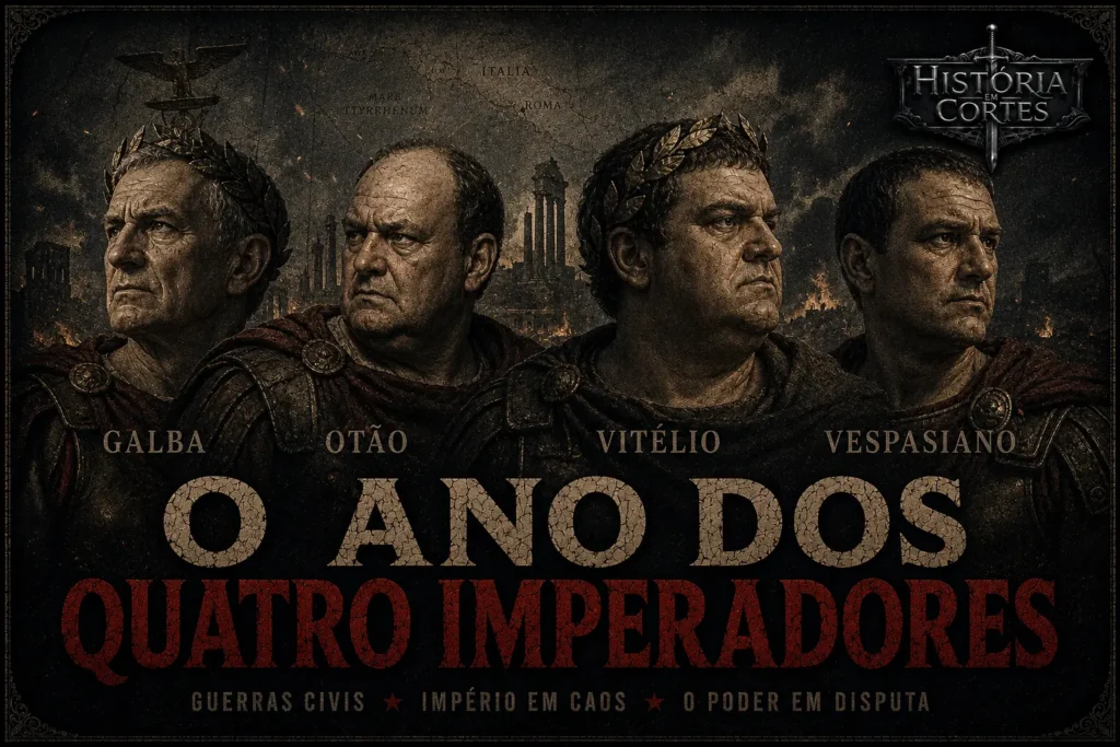 Ano dos Quatro Imperadores em 69 d.C., com Galba, Otão, Vitélio e Vespasiano