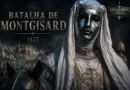 Batalha de Montgisard em 1177, com representação de Balduíno IV de Jerusalém e o exército cruzado.