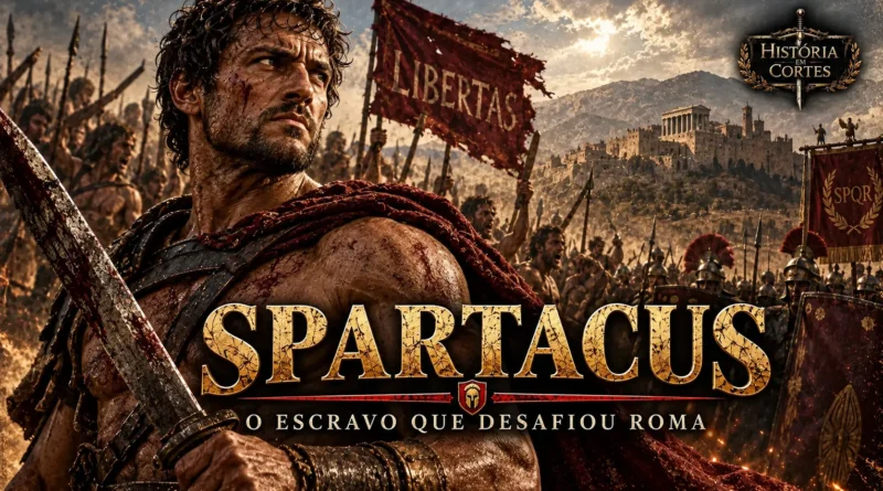 Spartacus liderando rebeldes contra o exército romano durante a Terceira Guerra Servil