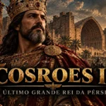 Cosroes II, rei do Império Sassânida, diante de Ctesifonte e do Taq Kasra