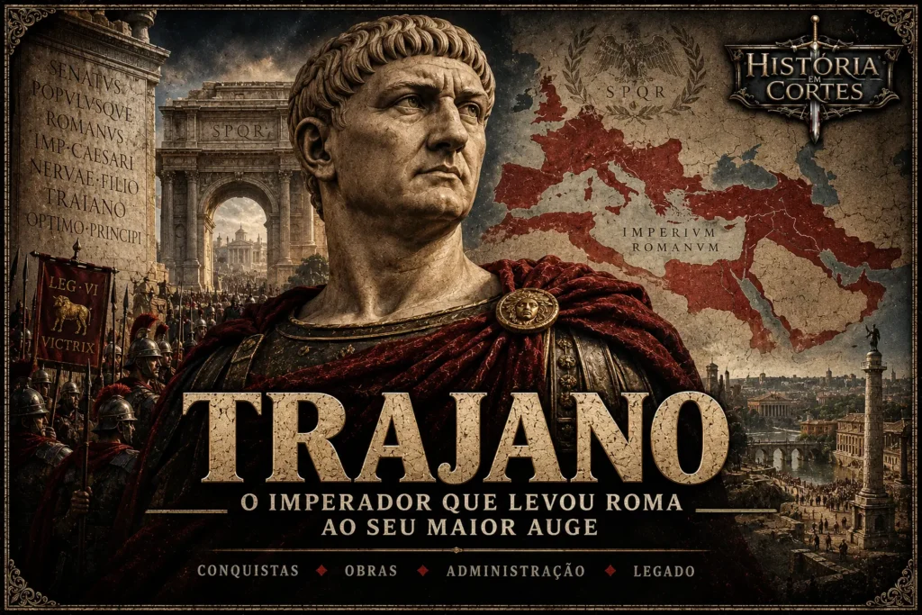 Imperador Trajano durante o auge do Império Romano