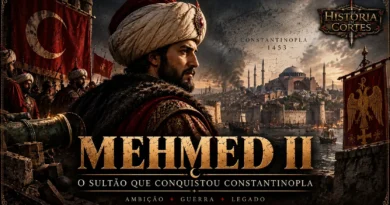Mehmed II diante de Constantinopla durante a conquista otomana de 1453