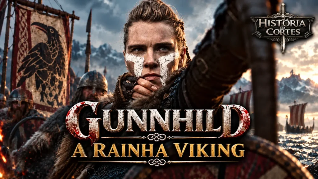 Gunnhild, rainha viking e esposa de Erik Bloodaxe, em representação artística
