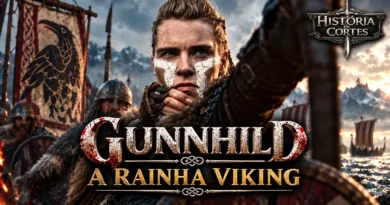 Gunnhild, rainha viking e esposa de Erik Bloodaxe, em representação artística