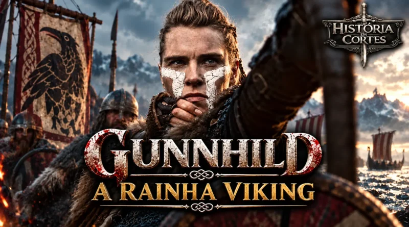Gunnhild, rainha viking e esposa de Erik Bloodaxe, em representação artística